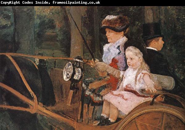 Mary Cassatt The woman and the child are driving the carriage